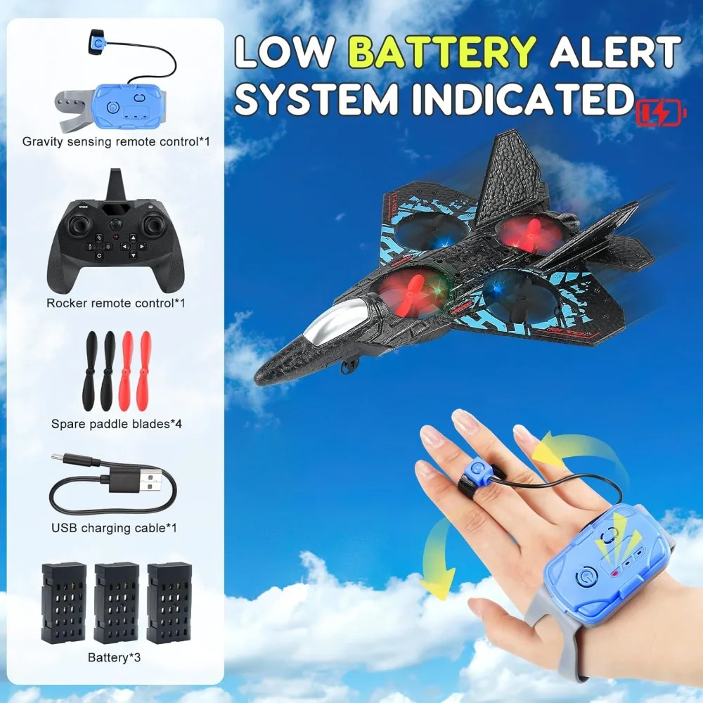 2025 Model Remote Control Airplane Toy with Dual Control Modes and 360-Degree Maneuverability