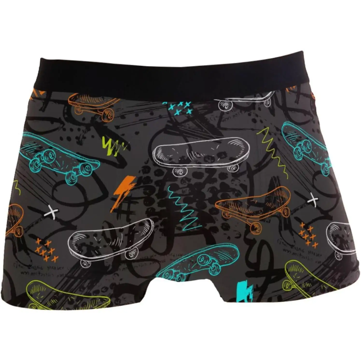 

Skateboard Mens Boxer Briefs Underwear Breathable Stretch Boxer Trunk with Pouch S-XXL Underwear with Moisture-Wicking Fabric