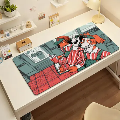 Cartoon S-SMELL N-Nagabe furry Mouse Pad Large Non-Slip Waterproof Mat Stitched Edge Keyboard Pad for Gaming Daily Office