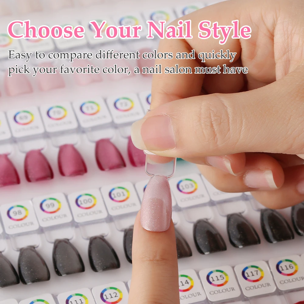 60/120 Colors Premium Magnetic Nail Swatch Book Crescent-Shaped Leather Cover Reusable Magnetic Nail Tips Removable Nail Tools image 4