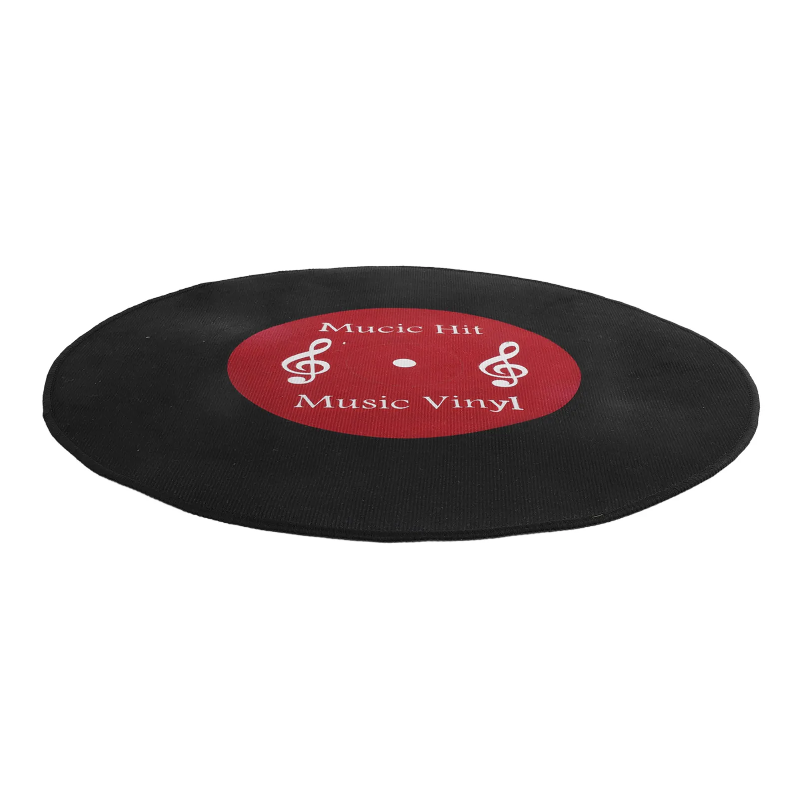Non-Slip Vinyl Record Circle Rug 60Cm Premium Wear-Resistant Round Floor Mat for Bedroom Living Room Dining Room Modern