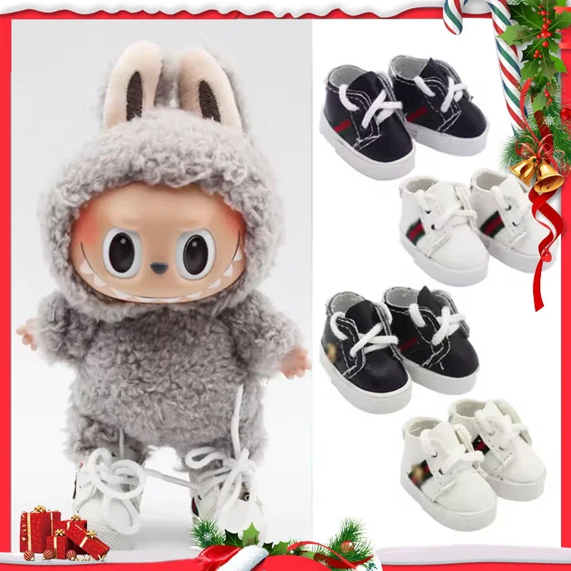 17 centimetri Mini Peluche Vestiti della Bambola Vestito Accessori Per Labubu Idol sneaker Scarpe Casual Scarpe Da Ginnastica Abbigliamento Regali Di Natale