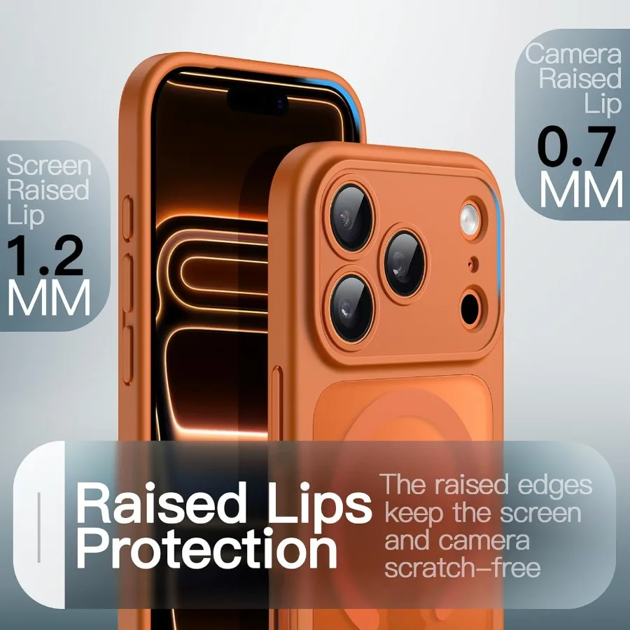 حافظة مغناطيسية لهاتف آيفون 17 برو مقاس 6.3 بوصة متوافقة مع عدسة كاميرا MagSafe حماية كاملة شفافة غير لامعة #6