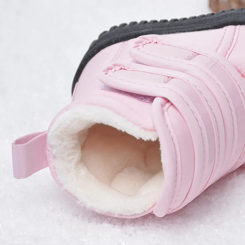 Winter Baby Warm Cotton Shoes Girls High-top Princess Boots Boys Waterproof Short Boots Kids Thick Fur Snow Boots For -15 Degree