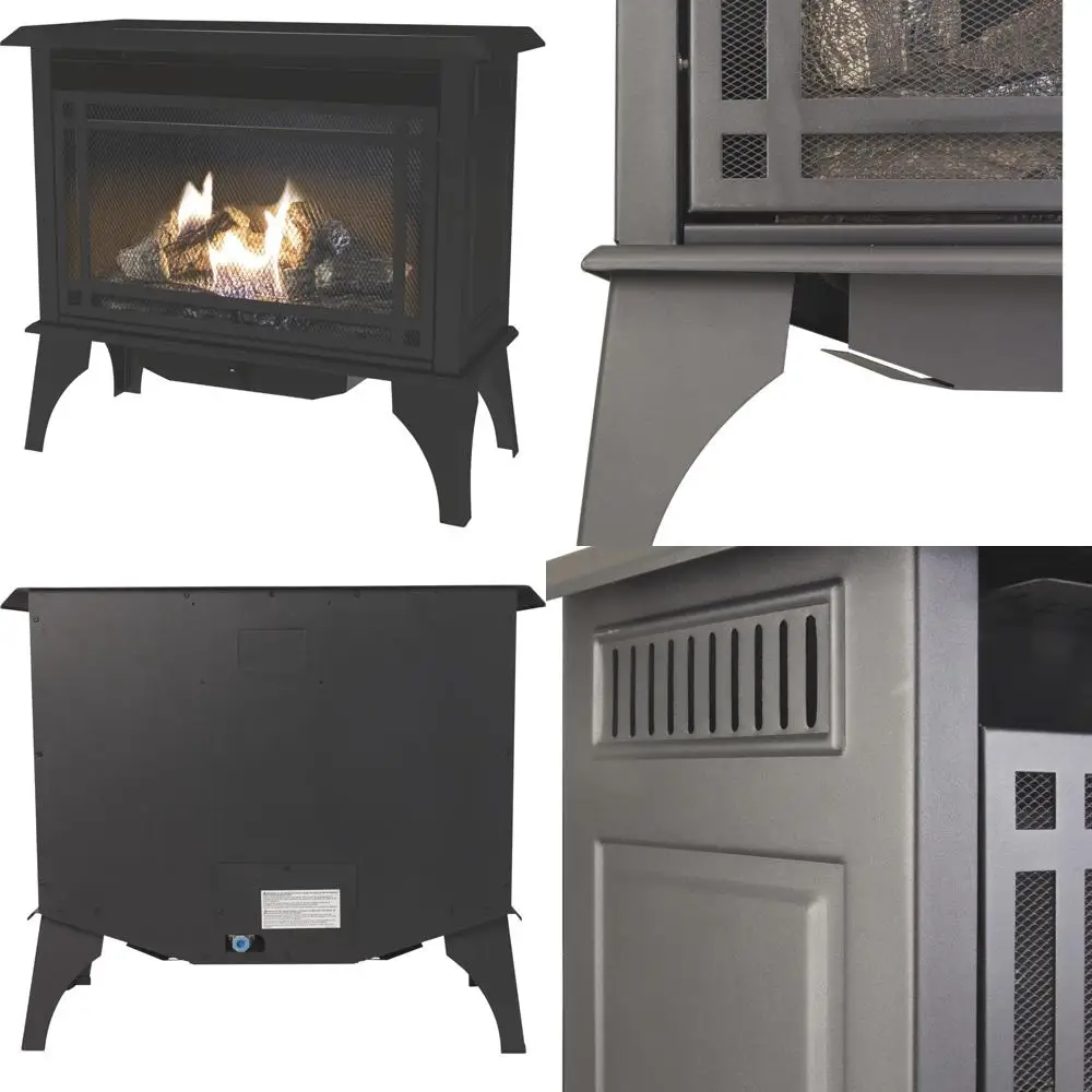 

30,000 BTU Vent-Free Gas Stove, 32 Black, High-Efficiency Fireplace Heater