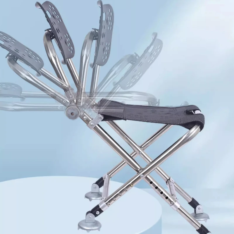 Specialized Fishing Equipment, All-Terrain Fishing Chair, Stainless Steel Folding Stool, Adjustable Angler\'s Seat Fishing Gear