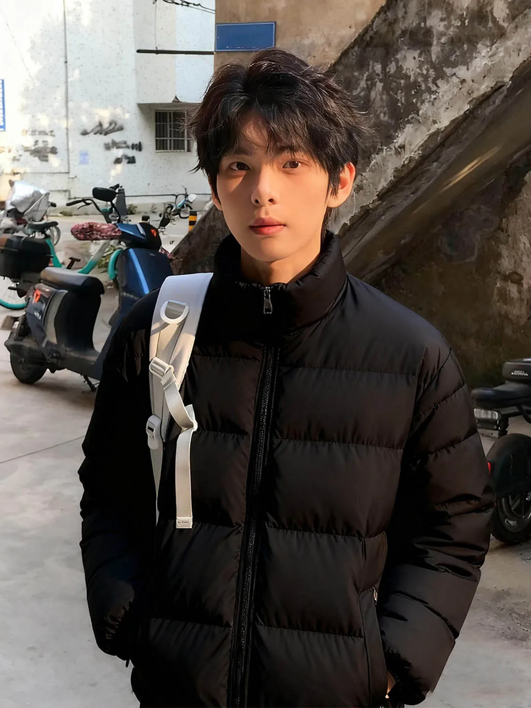 

Утепленная хлопковая куртка с воротником-стойкой для подростков, зимняя теплая повседневная верхняя одежда, молодежная модная модель Cleanfit Bread Sle