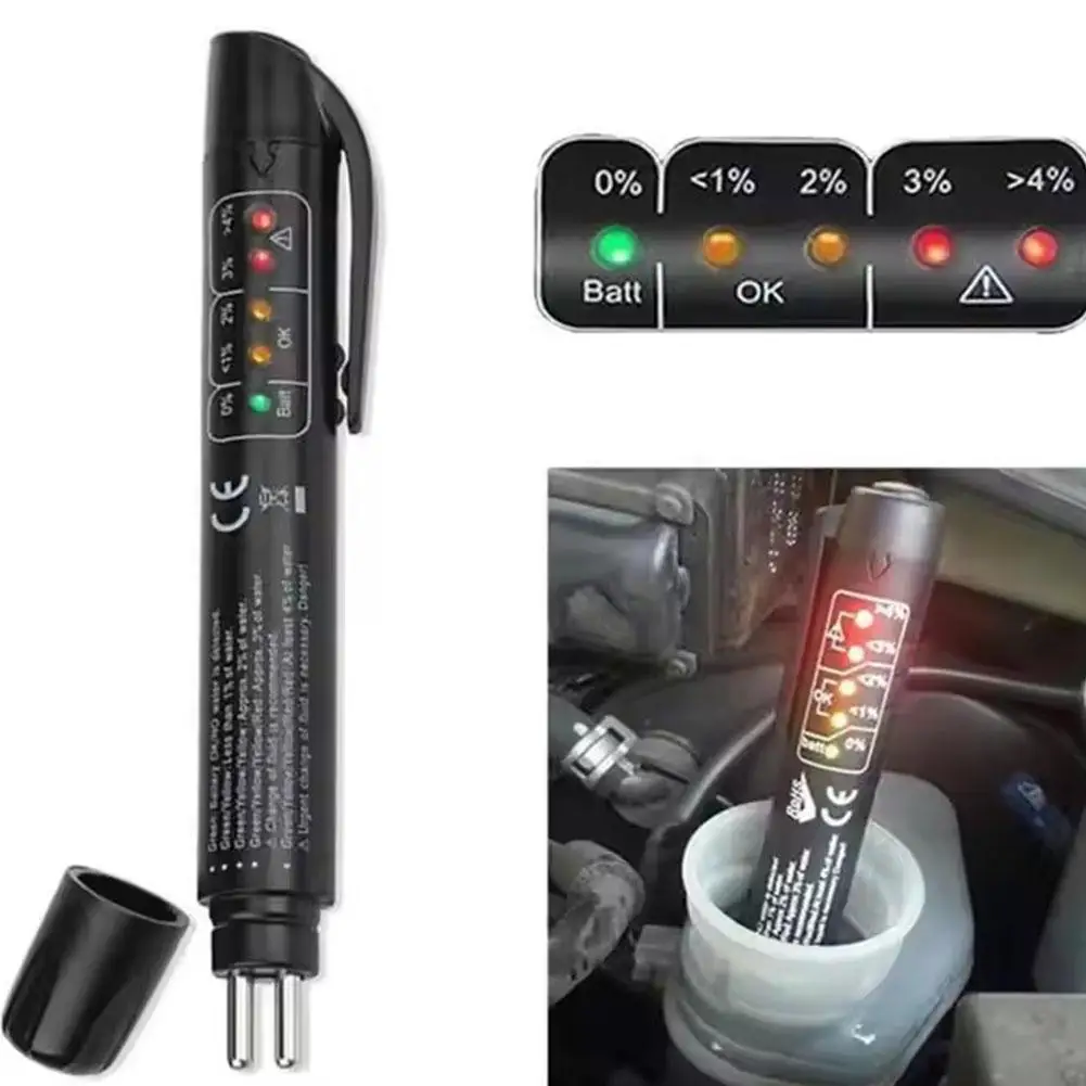 

DOT3/4/5 Car Brake Fluid Tester Auto Brake Oil Quality LED Fluid 5 Indicator Check Testing Tool Brake Liquid Pen Automotive P3P8
