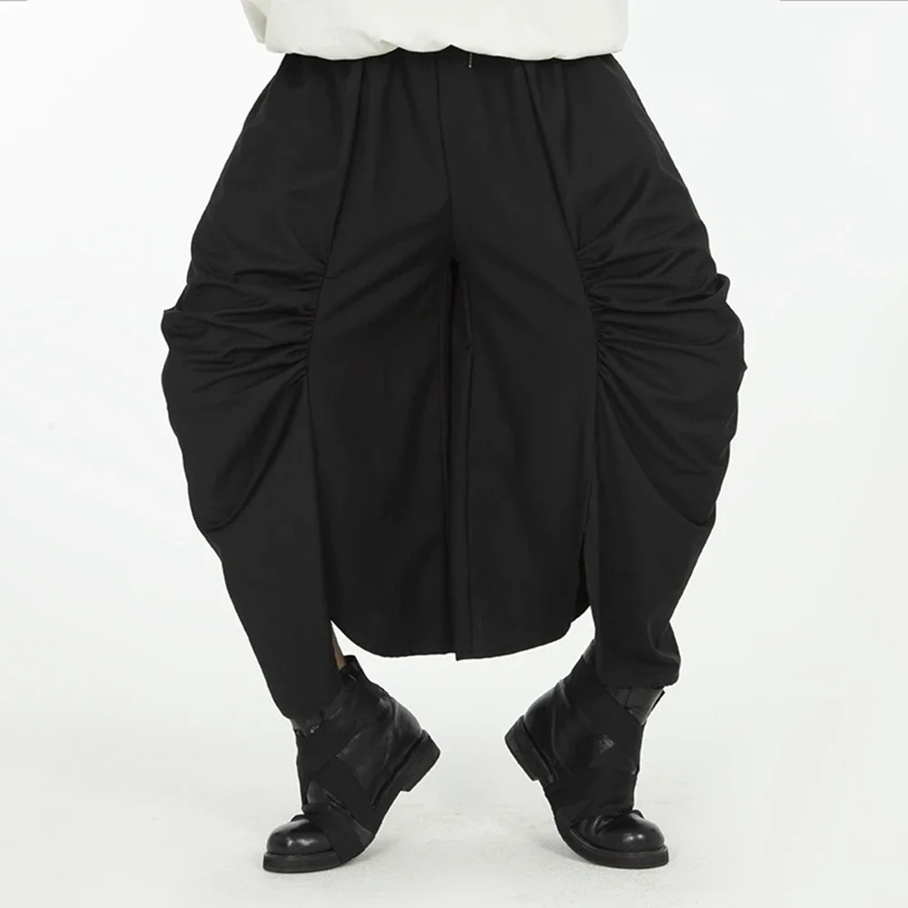 

Original Design Y2k Loose Culottes Men Trend Dark Wide-leg Pants New Casual Pants Pleated Genderless Culottes