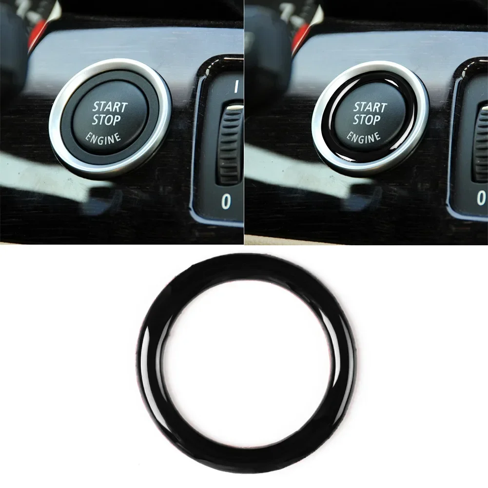 Car Engine Ignition Onekey Start Stop Push Button Switch Protective Cover For BMW 3 Series Ignition Key Circle Sticker Trim