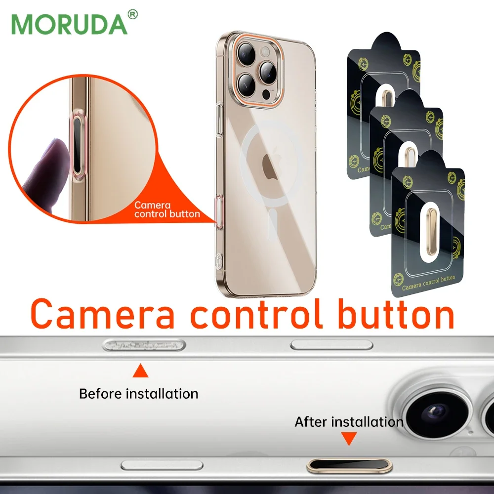 For iPhone 16 Pro Max 16Plus Camera Control Luxury Alloy Button for iPhone 16 Series Sensitive Photography Capture Sticker Cover