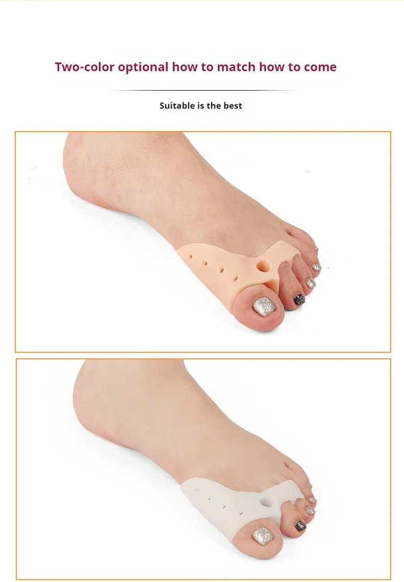 Unisex-Zehenspreizer aus Silikon, atmungsaktiv, Hallux-Valgus-Puffer, Fußpflege-Werkzeuge für gerade Zehen – 1 Paar – Detail 3