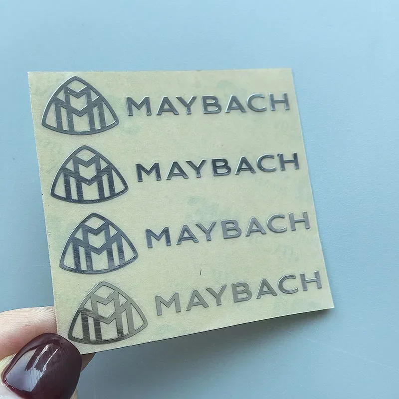 5x1cm Tiny Nickle Label Sticker Car Emblem MM Badge Nameplate Logo for Maybach Interior Console Windshield Window Accessoriies