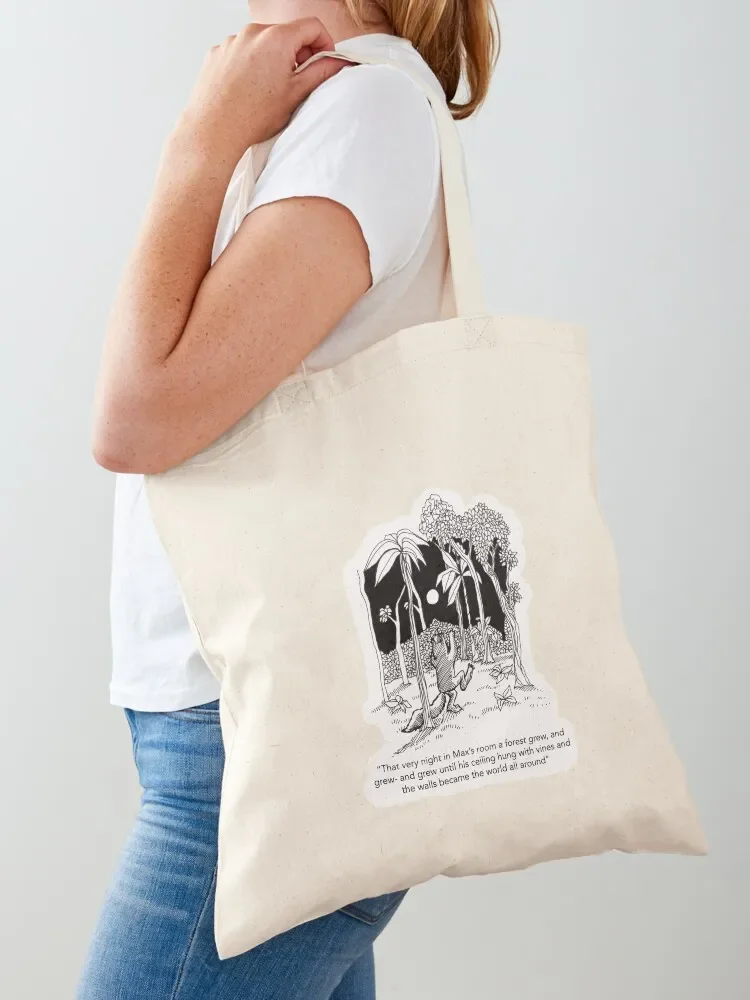 

Where the wild things are in Black and White Pen drawing Tote Bag custom canvas bag Canvas Cloth bags