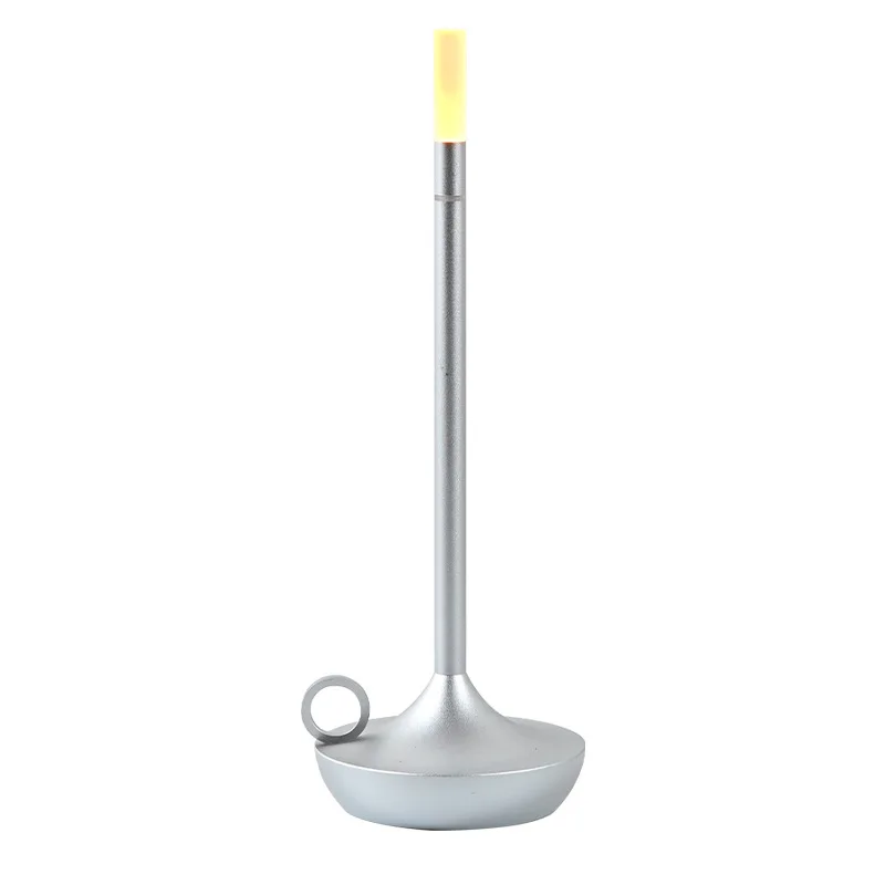 Светодиодная настольная лампа с металлической свечой, сенсорная лампа для спальни, гостиной, столовой, прикроватной тумбочки