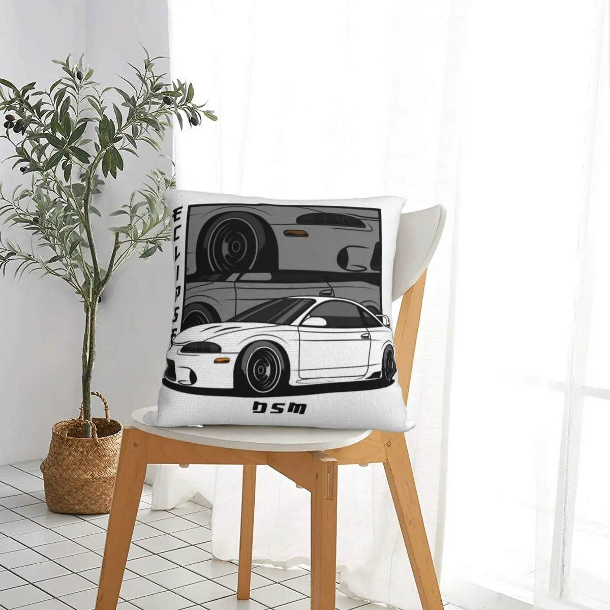 

Eclipse 2G DSM Red Square Pillowcase Pillow Cover Cushion Throw Pillow for Home Sofa Living Room