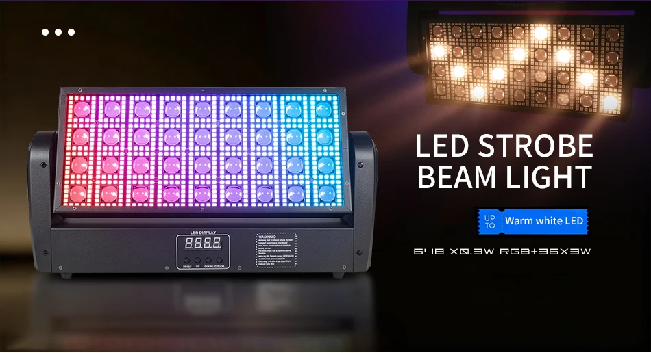 36 LEDs Stroboskop-Strahllichter, Farbmischung, Bühnenbeleuchtung, 200W Effektprojektor, Lauflichter, Washer-Licht für DJ- und Disco-Partys – Detail 2