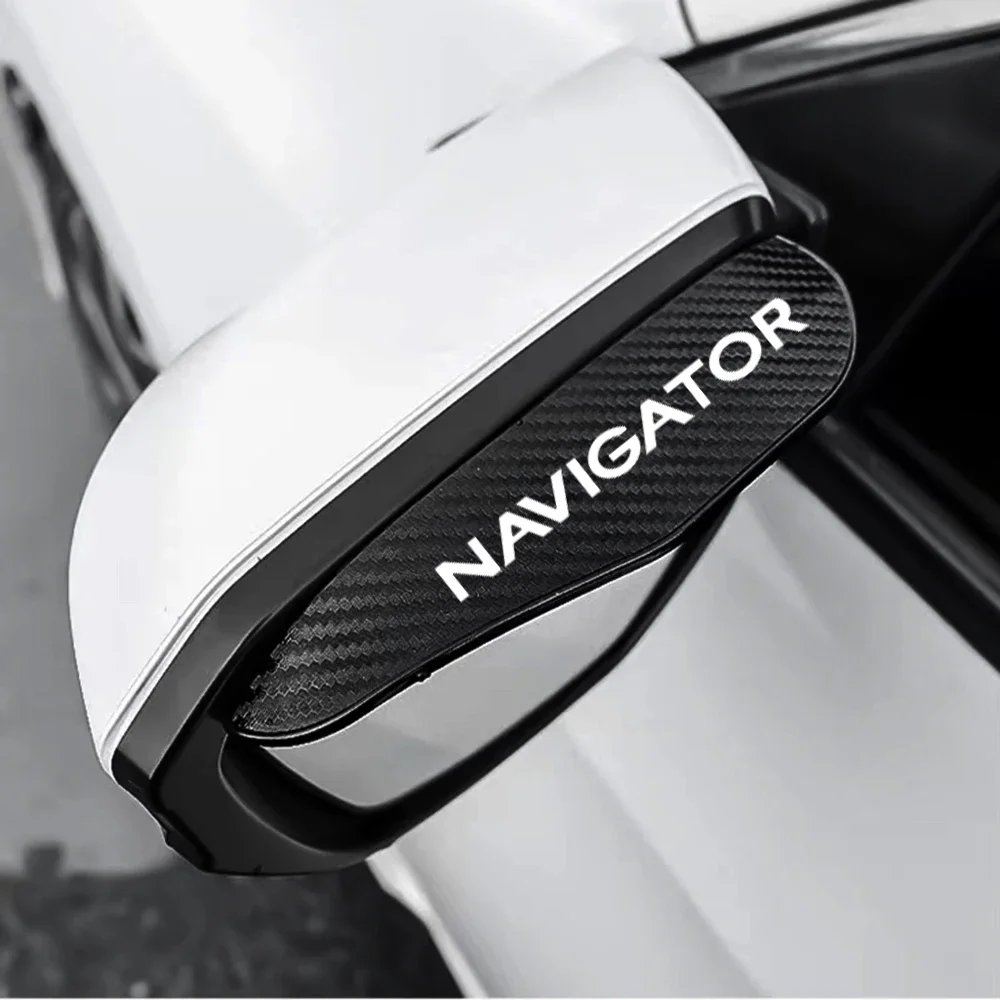 

2x Car Rearview Mirror Rain Eyebrow Accessories Rain Shield Rain Cover Carbon Fiber Rear View Side Mirror for Lincoln NAVIGATOR