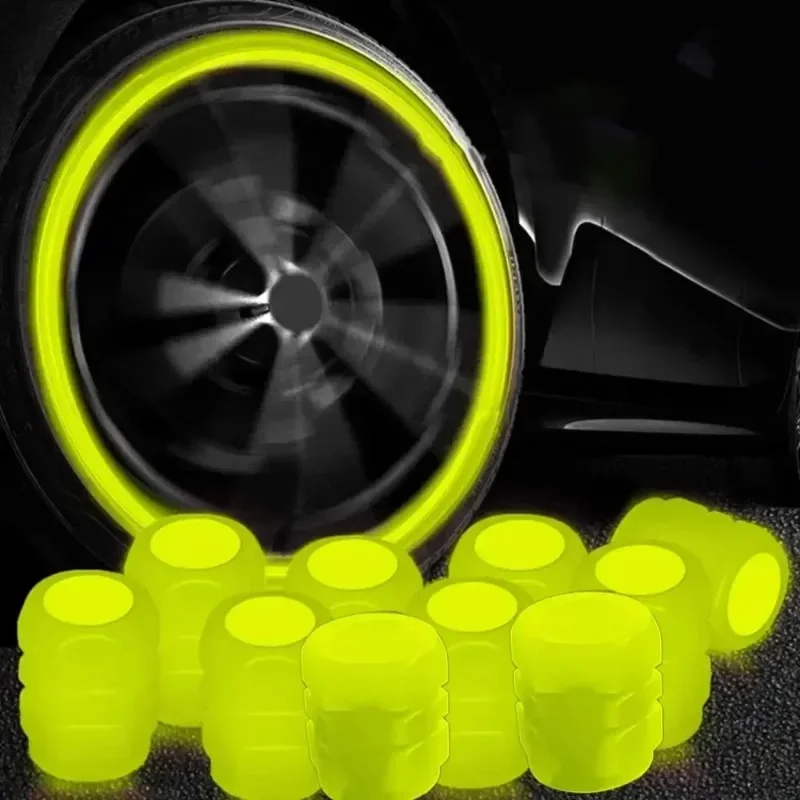 Luminous Tire Valve Cap Car Wheel Hub Glowing Dust-proof Decorative Tyre Rim Stem Covers Applicable Motorcycle Tire Valve Caps