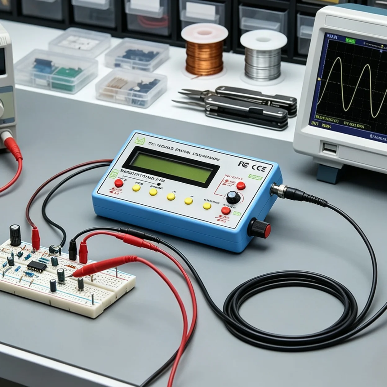 FG 150 DDS Waveform Function Generator 0.1hz 500khz Output 50ohm Impedance Dc Offset Adjustable For Oscilloscope Audio Amplifier