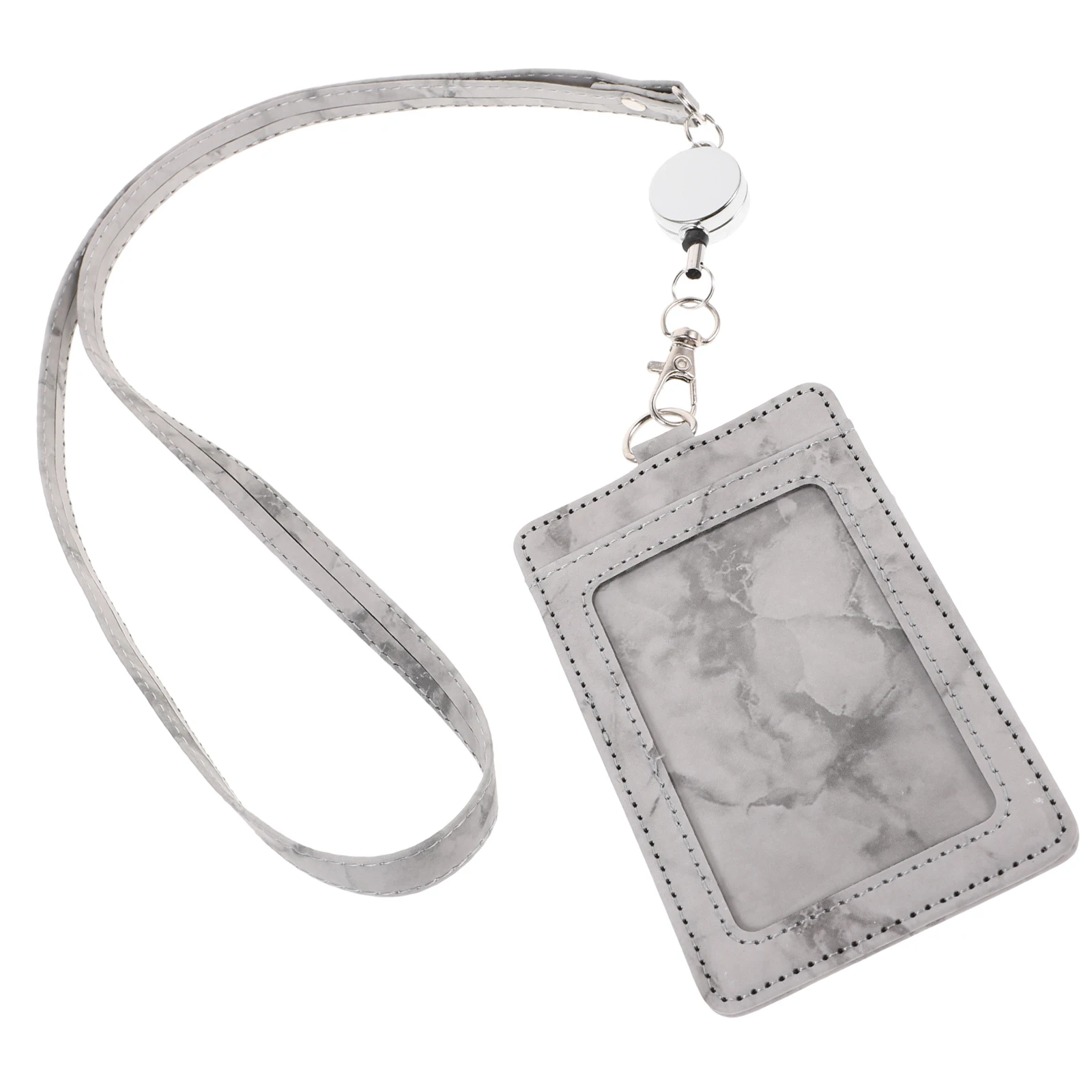 

Marble Pattern Hanging Sign Cover Covers Badge Holder with Lanyard Id Tag Card Listing Campus