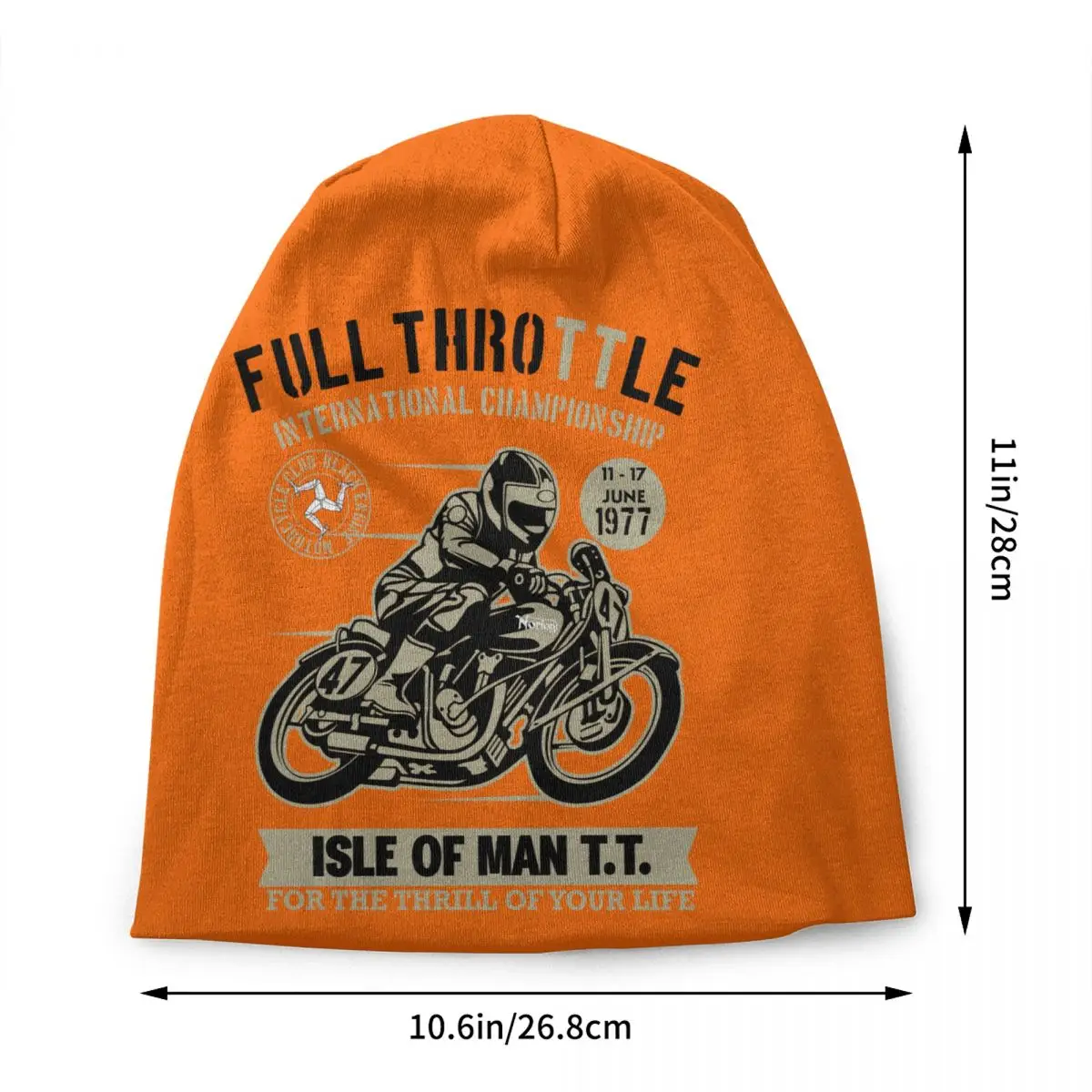 Vintage TT Motorcycle Racer Skullies Beanies Caps Unisex Winter Knitting Hat Hip Hop Isle of Man Bonnet Hats Outdoor Ski Cap