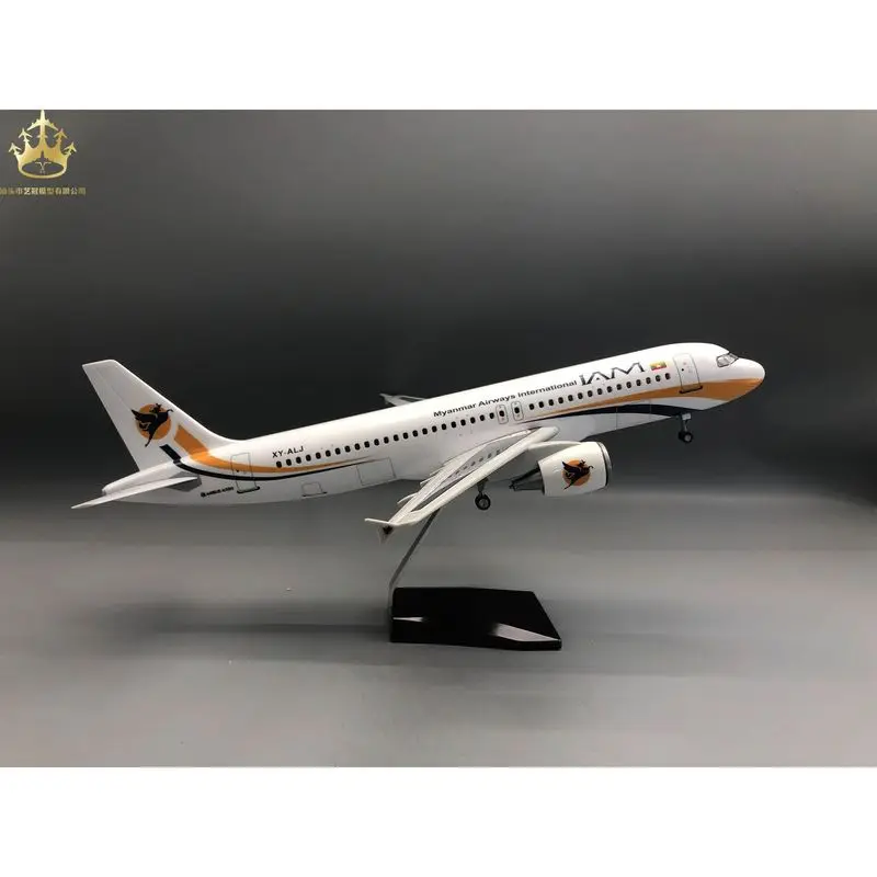 320 Myanmar Airlines aircraft model 47cm with lights and wheels simulation static model