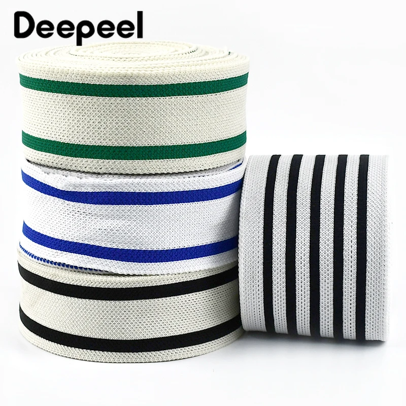 5Meters 40/60mm Black White Striped Jacquard Webbing Ribbon Knitting Strap Stretch Tape Underwear Lace Clothing Sewing Accessory