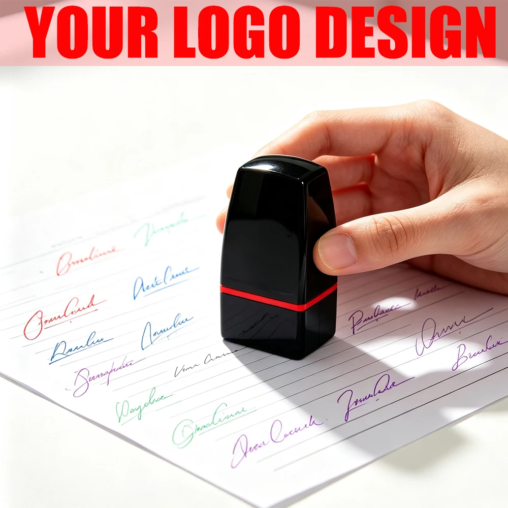Custom Mini Self Inking Photosensitive Stamp Personalized Name Logo Signature Office Seal Guitar Chord Notation Stamper Useful