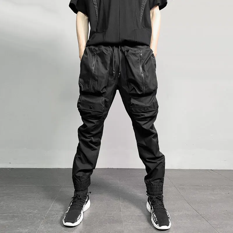 

Мужские рабочие брюки Slim Fit с молнией и множеством карманов, в стиле хип-хоп, уличные, повседневные, грязеотталкивающие, для молодежи