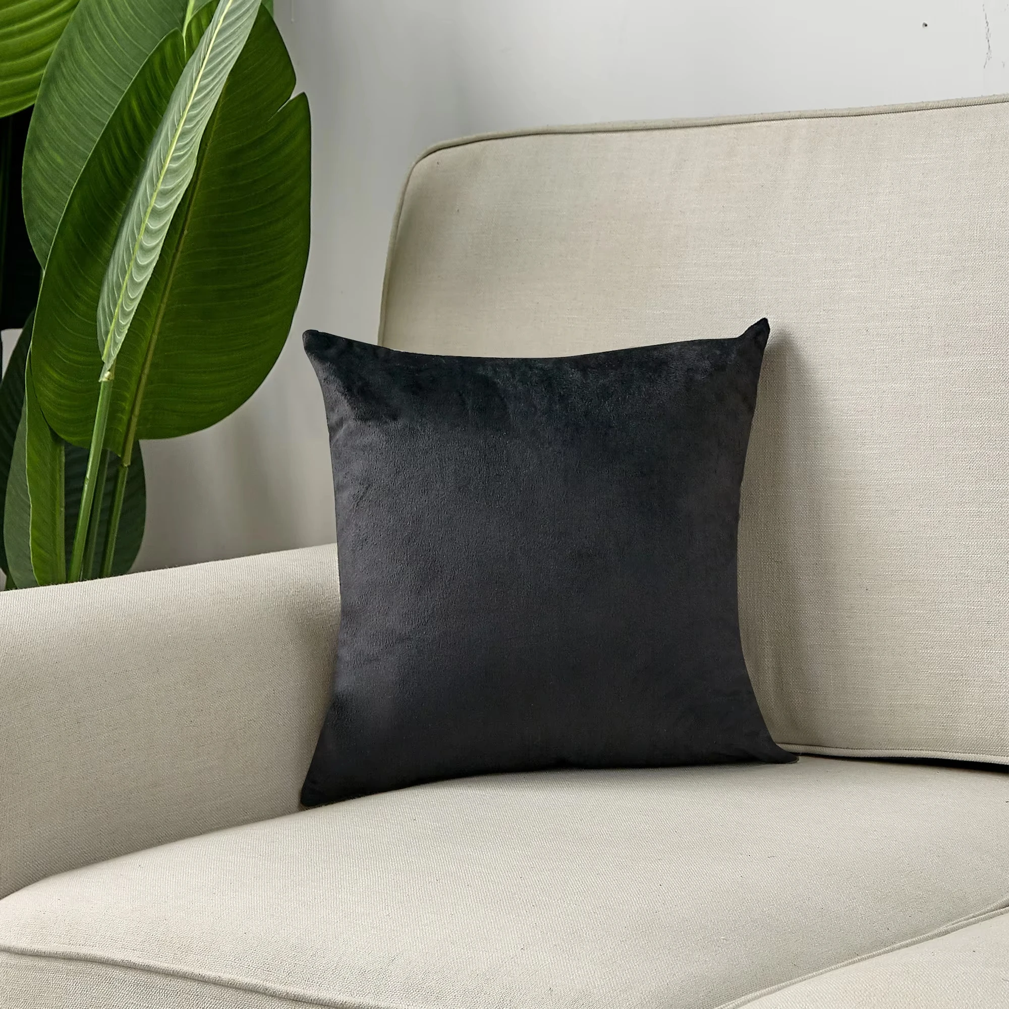 Funda de cojín de terciopelo negro |   Estilo nórdico |   Funda de almohada para decoración de sofá de sala de estar |   Acento elegante para el hogar