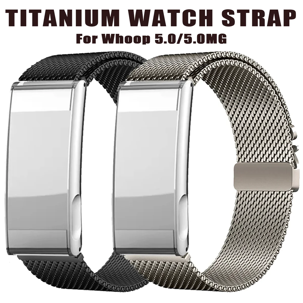 

Titanium Strap for Whoop 5.0 Life MG Parachute Buckle Bracelet for Whoop 5.0 One+Peak Metal Band Stainless Steel Case+Band