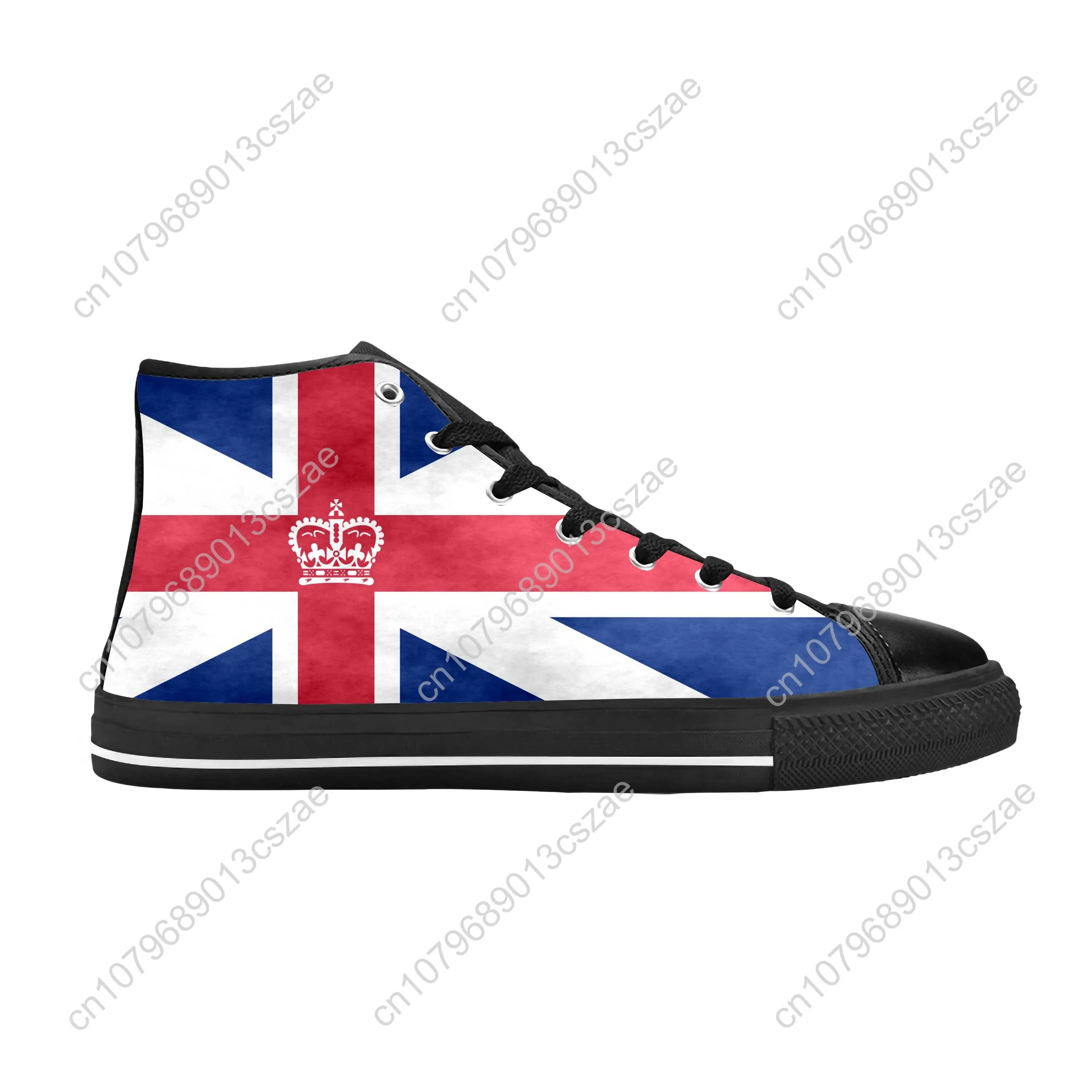 UK England Union Jack British Great Britain Flag Casual Cloth Shoes High Top Comfortable Breathable 3D Print Men Women Sneakers