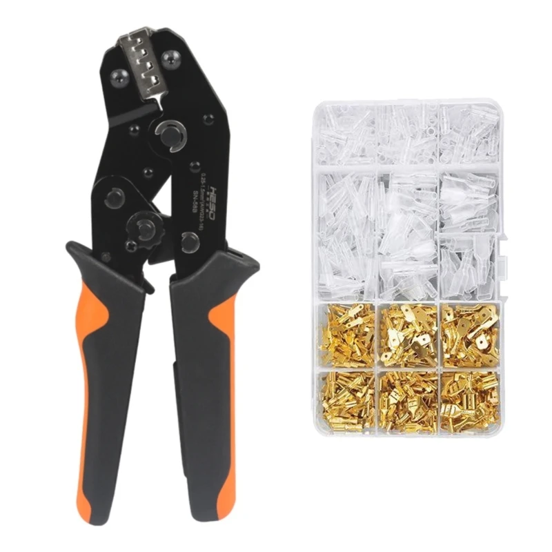 

Crimping Pliers Receptacles Set 0.25-2.5mm² Crimping Pliers with 270Pcs Flat Connectors Set Crimping Pliers Tool