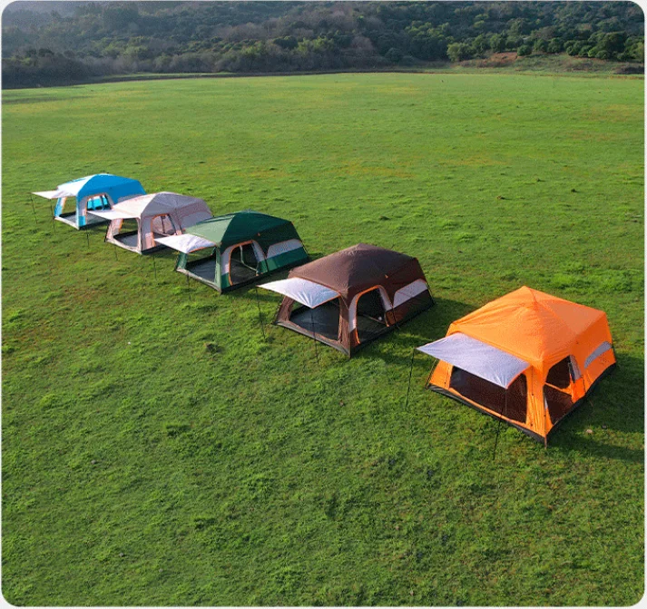 Atacado duas quartos barraca de acampamento casas barraca de acampamento barraca de acampamento de luxo