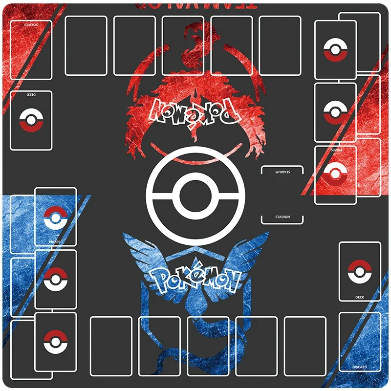 Diy Pokemon Dedicated Double GAME Card Mat Battle Sylveon Charizard PTCG Rayquaza Lillie Gift Toy Anime Table Mat 60*60*0.2cm