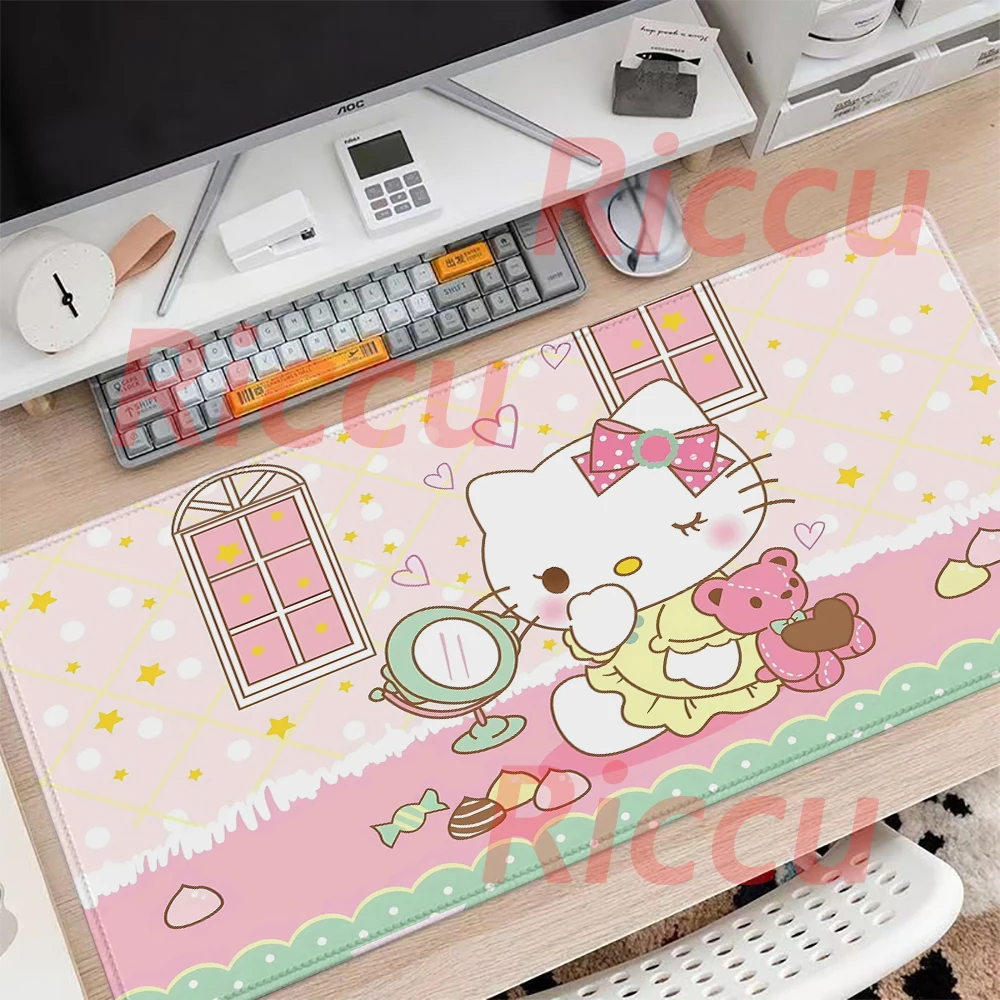 

Many people like it hellokitty Anime electronic sports Keyboard lock-edge Extended 400x900 Office XXL size protection Mouse pad