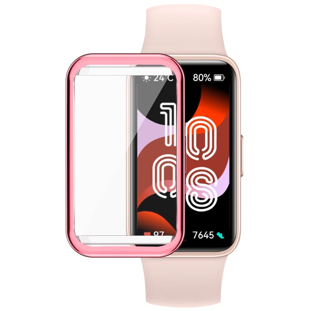 Funda de TPU para Huawei band 8 9, marco Protector de pantalla de reloj galvanizado suave, cubierta completa