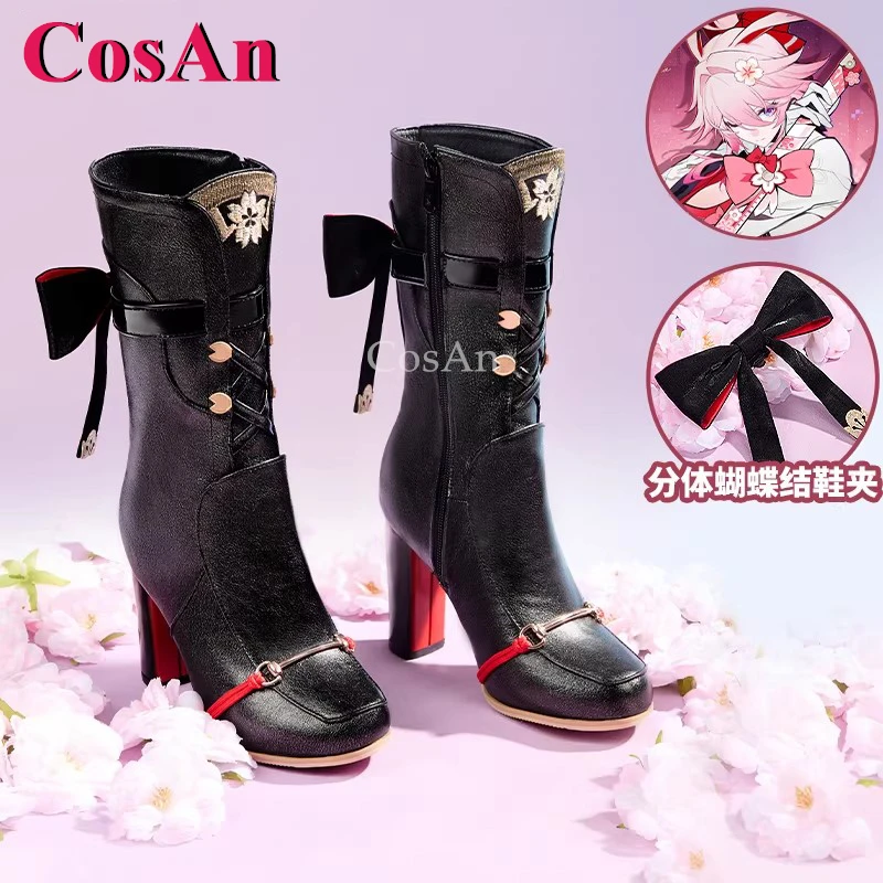 

Обувь для косплея CosAn Game Honkai: Star Rail Evanescia, универсальные модные ботинки на высоком каблуке, женские, для вечеринок и ролевых игр, размеры 36-39