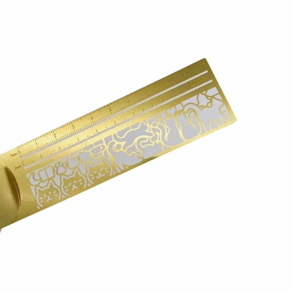 Cat Pattern Double-Sided Bookmark Multifunctional Gifts Cat Template Ruler Diary Planning Book Note Stationery Tool Students