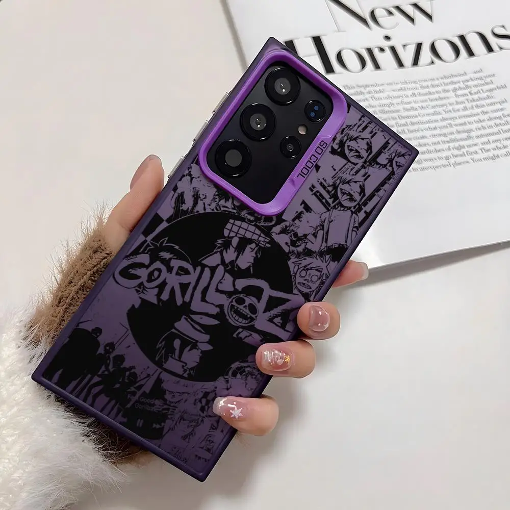 الاتجاه G-GorillazS أنيمي قضية الهاتف لسامسونج غالاكسي S25 حافة S24 S23 S22 S21 S20 الترا فوندا سيليكون غطاء فضي