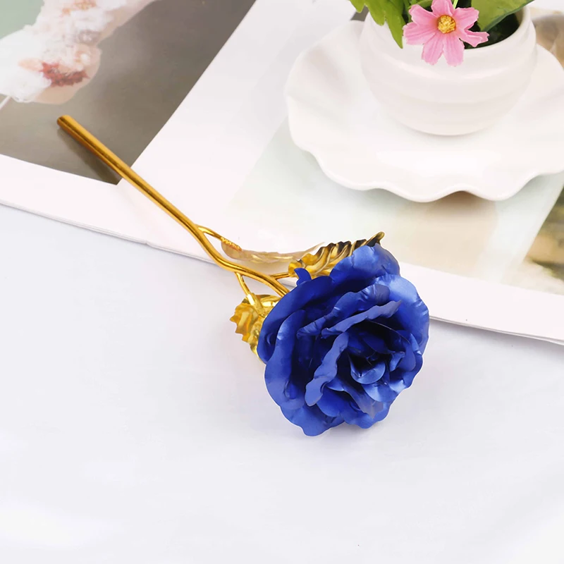 Regalo di san valentino per l'anniversario dei fiori di rosa d'oro placcato oro 24k