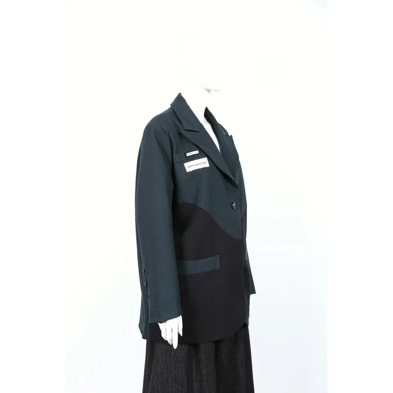 KWTX Giacca da donna casual asimmetrica a blocchi di colore Giacca vintage di lusso di alta qualità chic primavera estate 2025