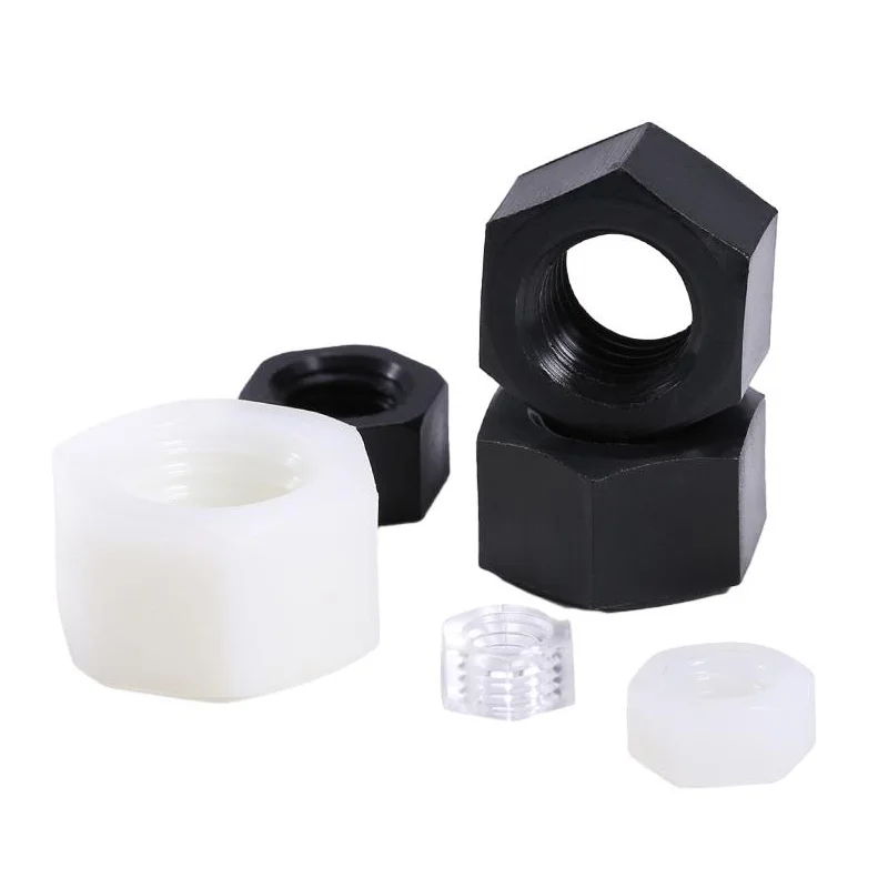 5/10/100szt Nakrętki sześciokątne M2 M2.5 M3 M4 M5 M6 M8 M10 M12 M14 M16 Nylon Plastik DIN934 Nakrętka sześciokątna GB6170