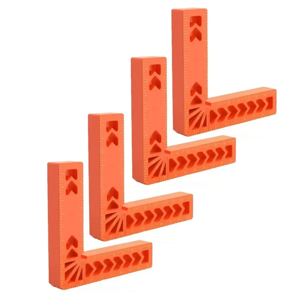 4PCS 3inch Right Angle Ruler Holder Plastic 90° Auxiliary Positioner Tool L-shaped Spacer Fixed Angle Gripper