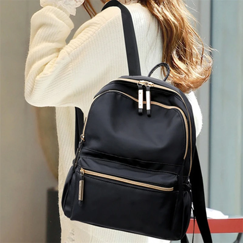 Solid Color Oxford Cloth Female Fashion Large Women Backpack Travel Bag School Cute Waterproof Sports Bags For Women