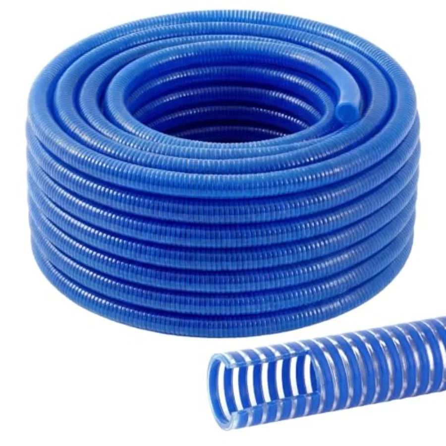 

Синий армированный спиральный всасывающий шланг из ПВХ 3/4 x 100 футов, гибкий, низкотемпературный, промышленный, сельскохозяйственный, для отвода воды