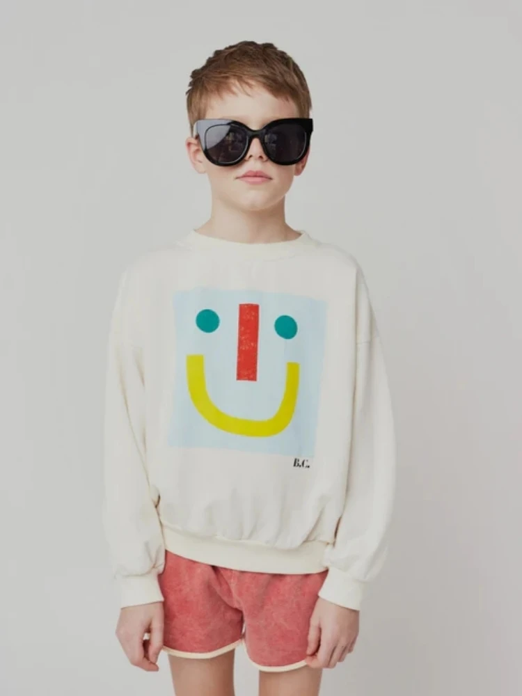 2024 INS Autumn/Winter Children\'s Leisure Cute Happy Smiling Face T-shirt Jeans Sweater Handsome Childrens Set Clothing Suit