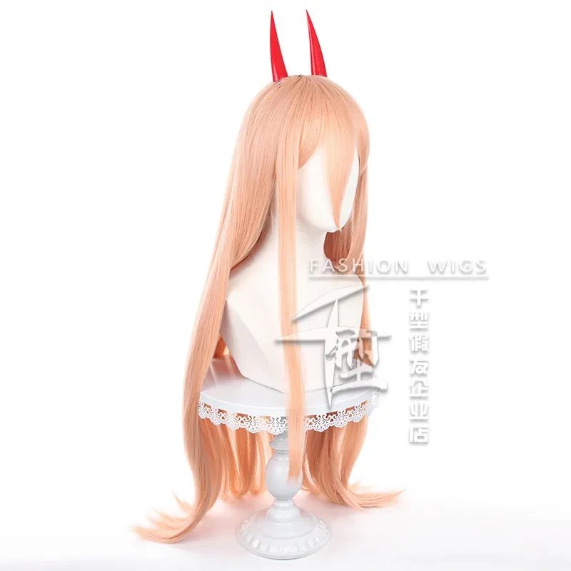 Parrucca Cosplay Power Anime Chainsaw Man Makima Parrucche per giochi di ruolo per feste con capelli sintetici lunghi arancione rosa resistenti al calore