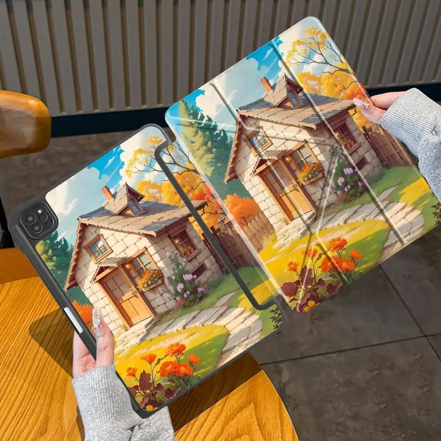Holder Cover Tablet Case For iPad Mini 6 7 Pro 2025 Pro 11th 10th 9th 8th 7th 12.9inch Air 4 5 M3 M2 1 2 M4 11inch Villa House